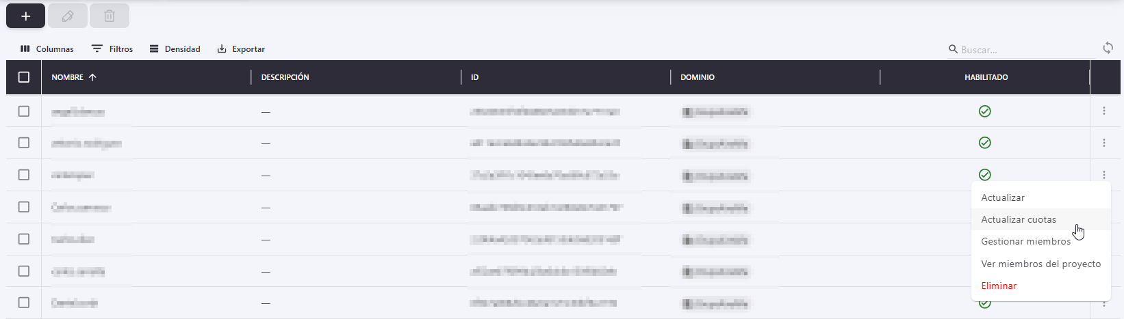 Opciones de Proyecto