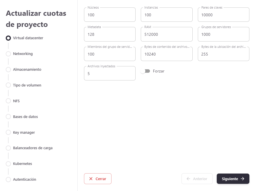 Cuotas de Proyecto