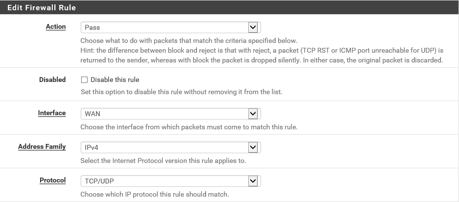 Editar Firewall pfSense
